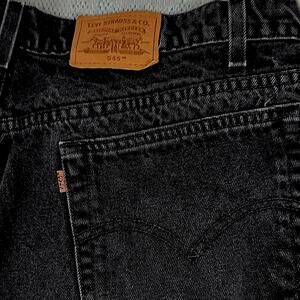 Levi's Vintage 545‎ Loose Jeans Mens 40X30 Black Fade Orange Tab Skate Y2K Baggy